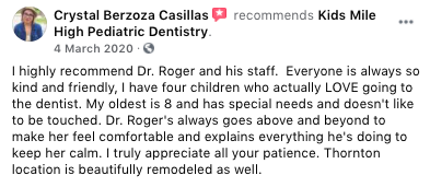 Dentist Testimonials - Crystal Berzoza Casillas